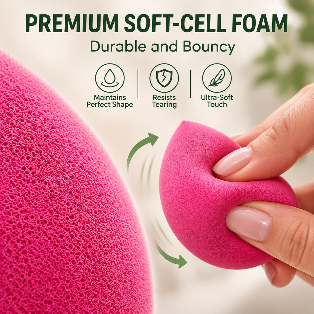 Earth & I - 10-Pack Makeup Sponges: Latex-Free Facial Foundation Blenders