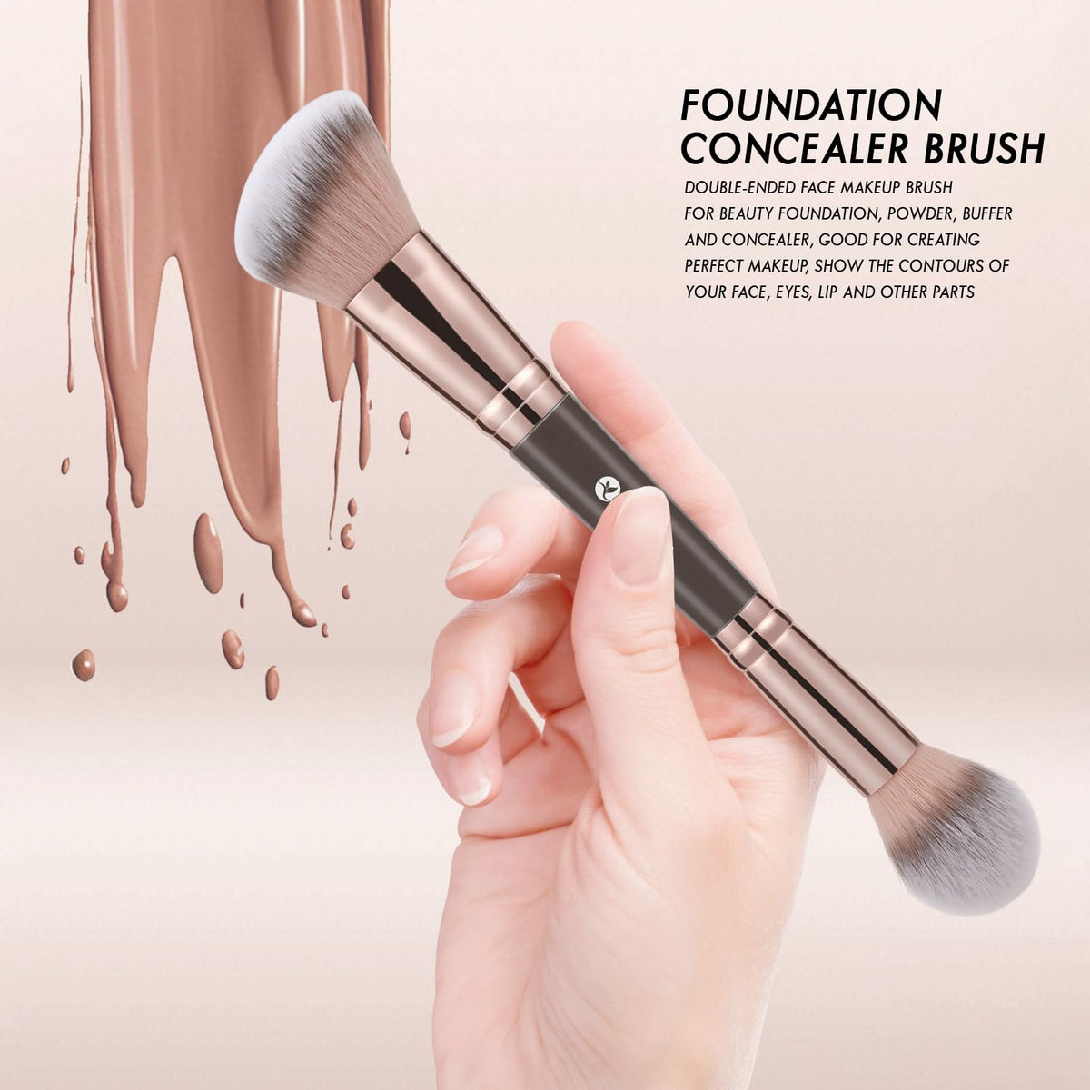 KINGMAS Foundation Makeup Brush, Premium Dual Concealer Bronzer Brushes