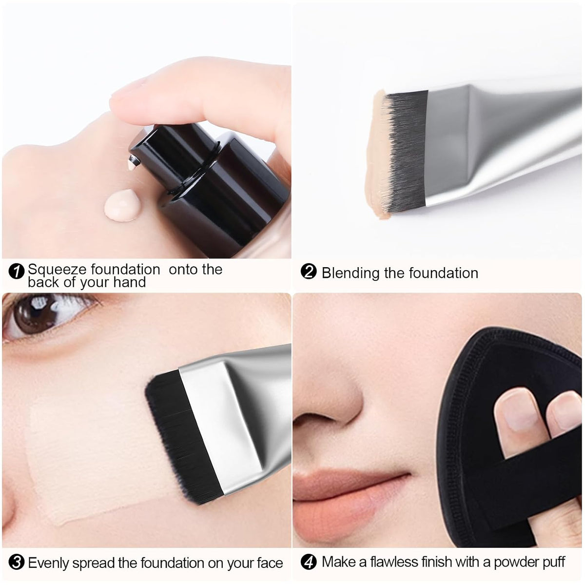 Flat Foundation Brush,Korean Makeup Brush Spatula Facial Brush