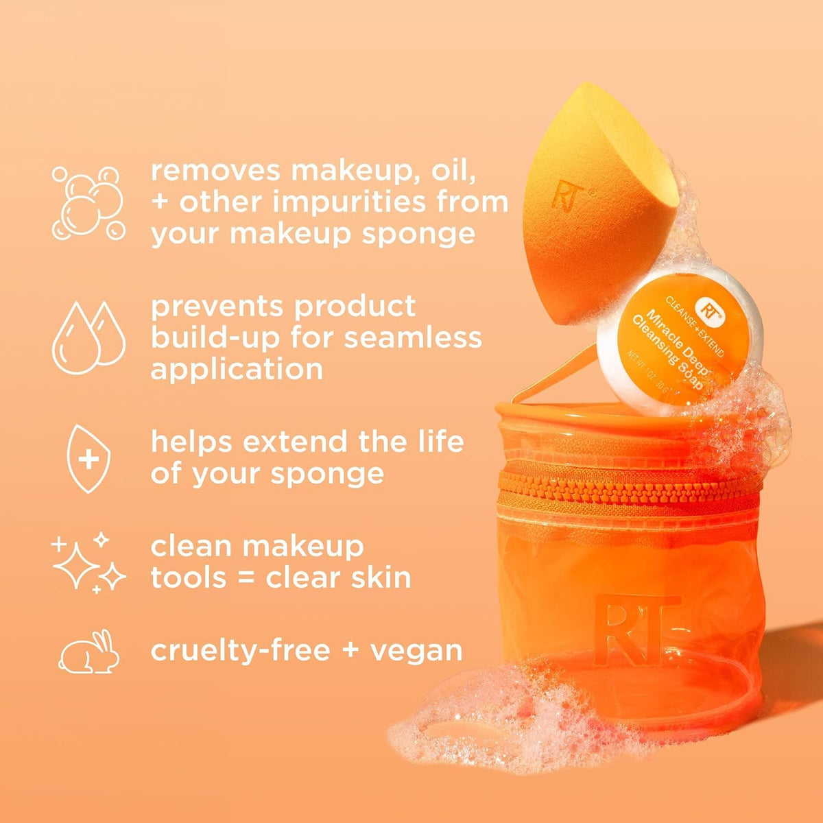 Real Techniques Miracle Blend + Cleanse Set, Makeup Sponge Cleaner