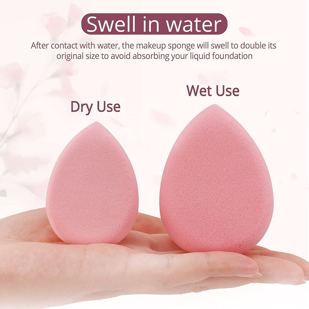 BEAKEY Makeup Sponge Set of 2, Flat Duo Patented Pink Beauty Sponges