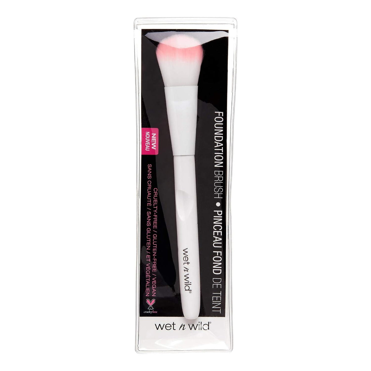 wet n wild Foundation Brush, Densely-Packed Synthetic Fiber Bristles for Liquid, Cream & Powder, Ergonomic Handle for Comfortable Control