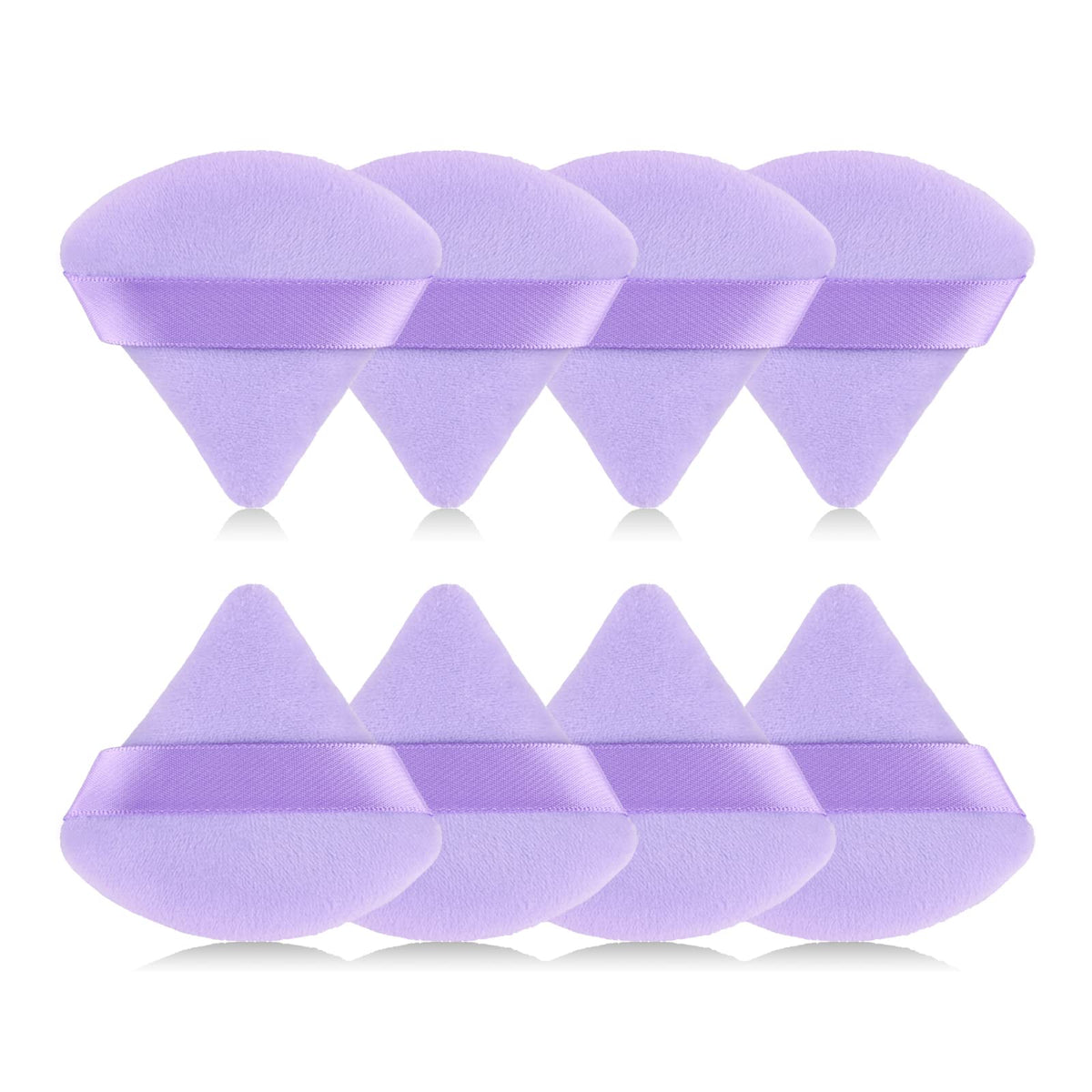 8Pcs of Triangular Powder Puff Makeup Sponges, Made of Super-soft Velvet, Designed for Contouring, Eye, and Corner, Beauty Blender Foundation Mixing Container.(Black)