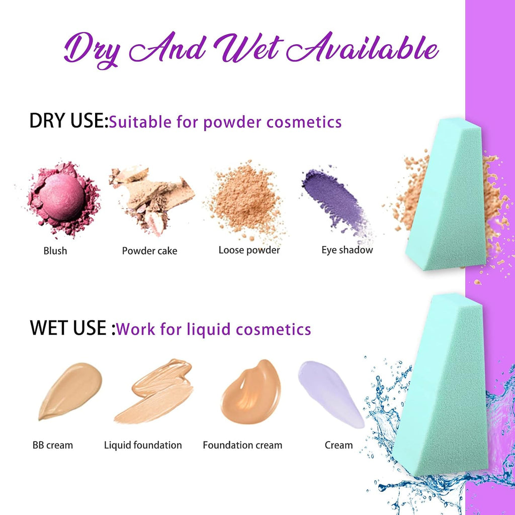 Teenitor Makeup Sponge Mini Applicator Wedges, 48 Pieces Cosmetic Wedges Sponges, Disposable Makeup Applicator For Foundation Liquid Cream Latex Free