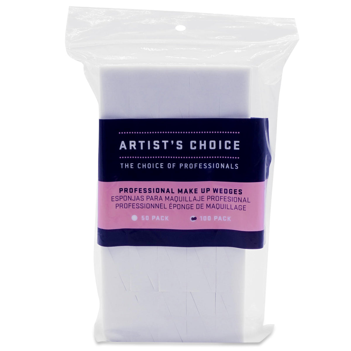 Artist's Choice Makeup Wedges, Triangle Cosmetic Sponges, 100 Pack