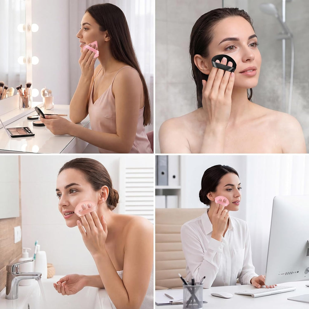 Pimoys Powder Puffs, 12 Pack Triangle Makeup Sponges, Black