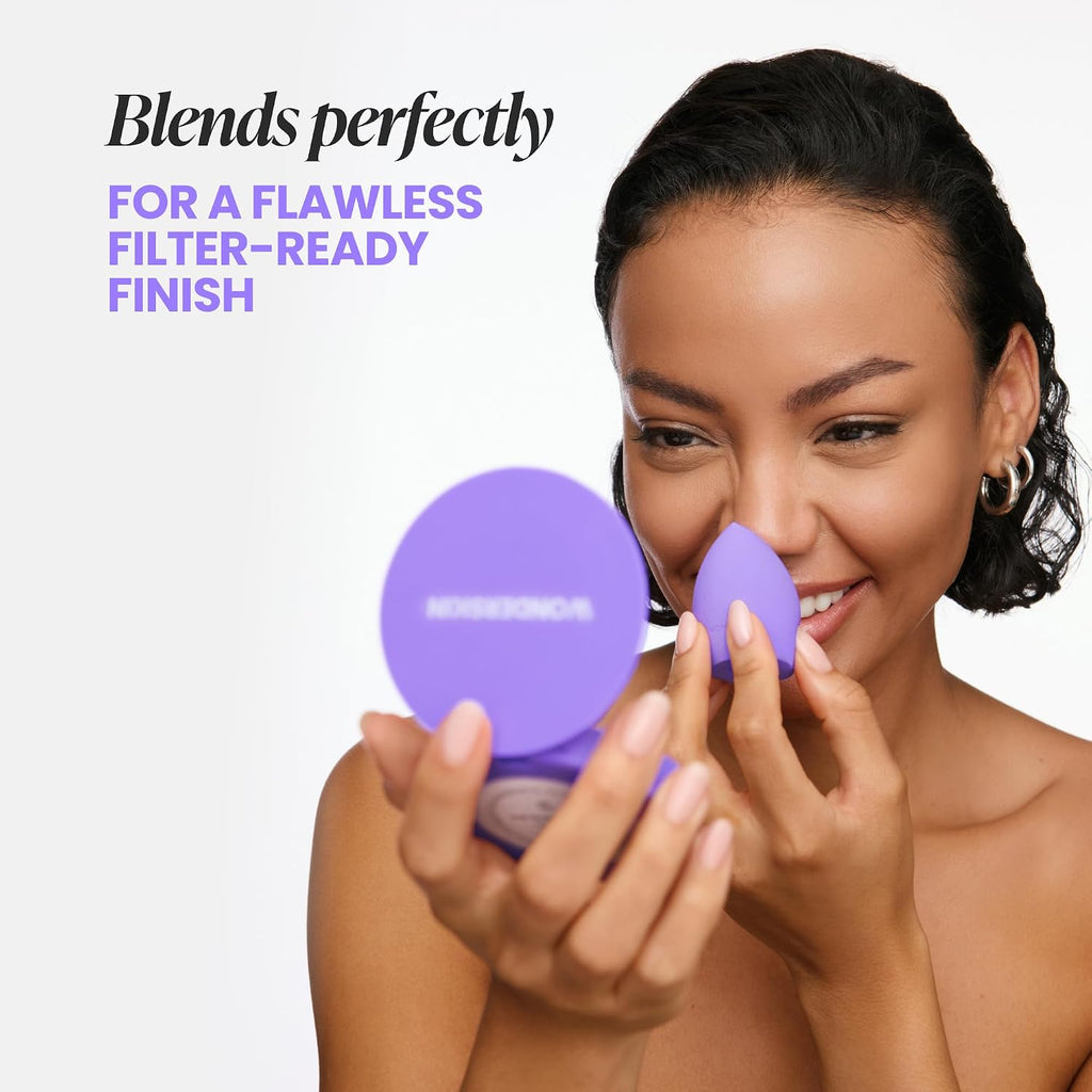 Wonderskin Makeup Sponge - Curve Blender For Foundation, Creams & Powders