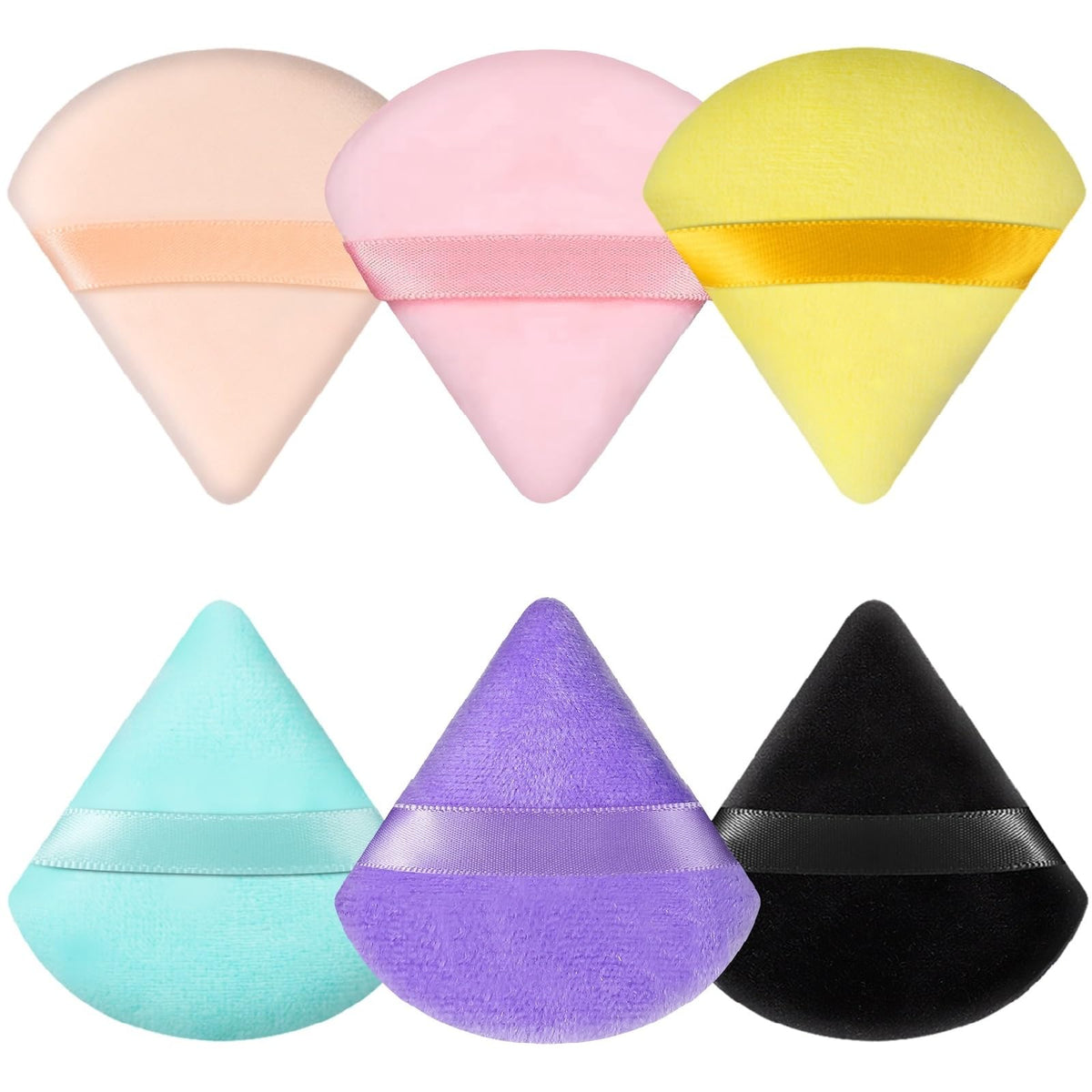 Pimoys 6 Pcs Powder Puffs, Triangle Makeup Sponge (Flesh)