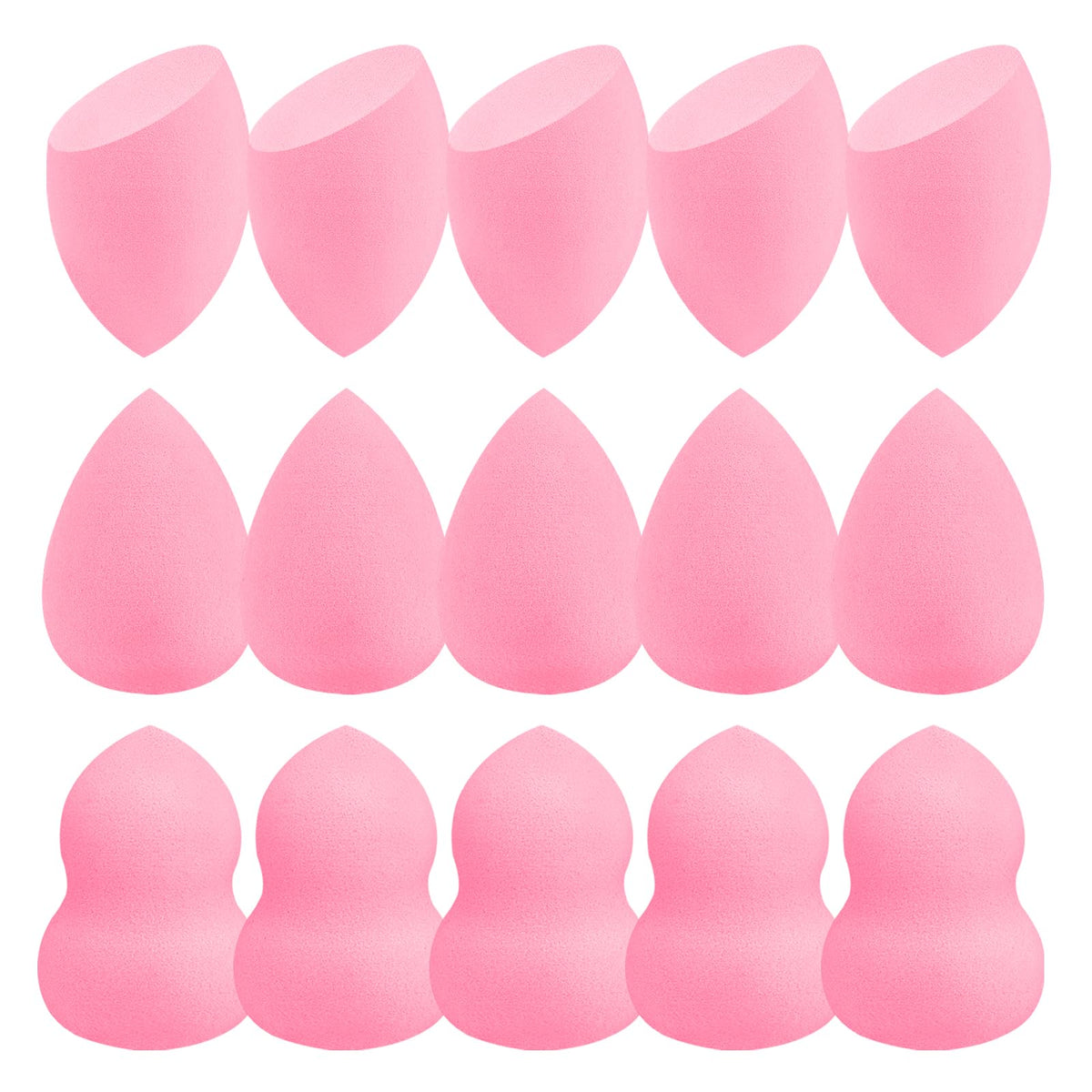 15 Pcs Black Makeup Sponge Set, Latex-Free Soft Reusable Wet & Dry Use