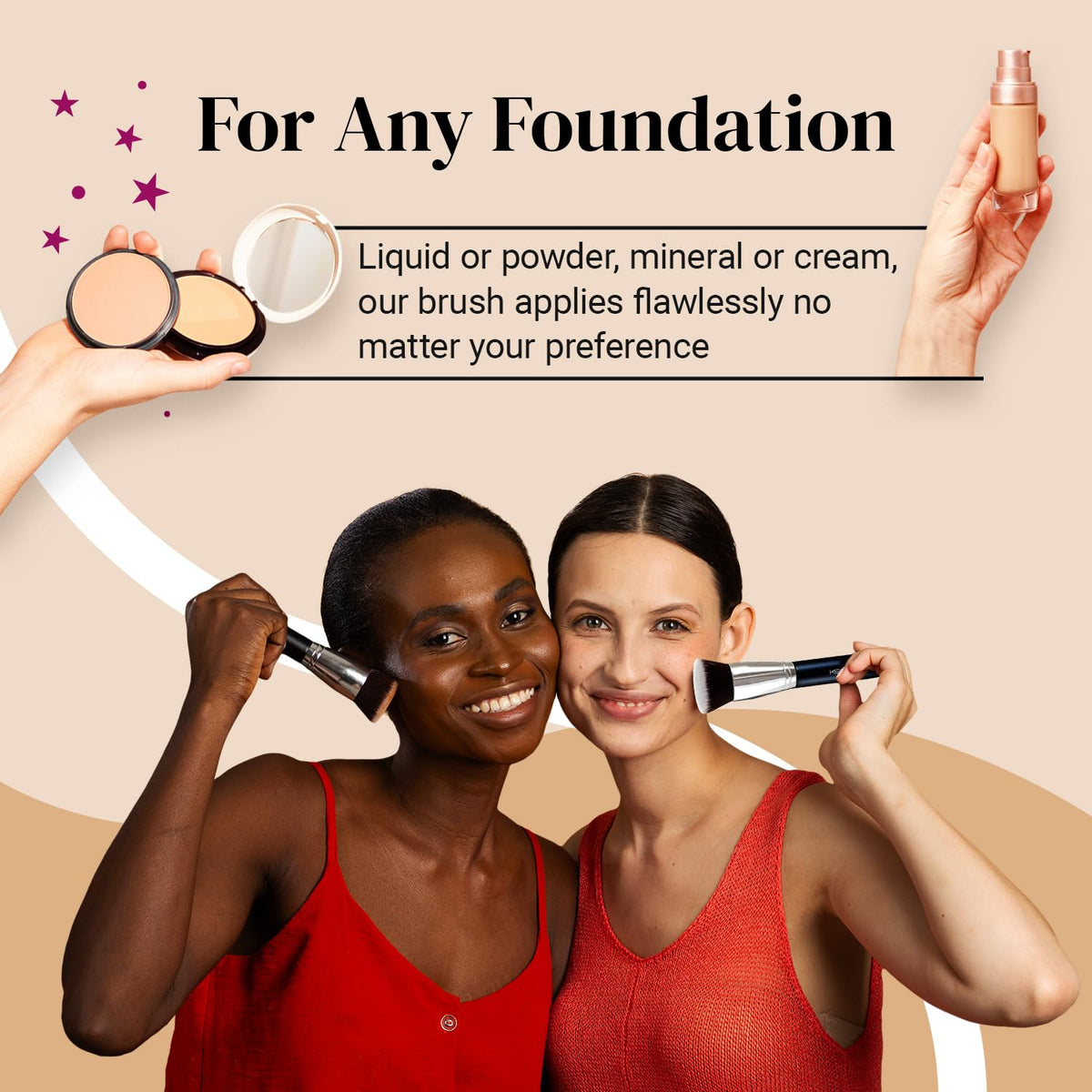 Large Flat Top Kabuki Foundation Brush by Keshima - Premium Makeup Brush