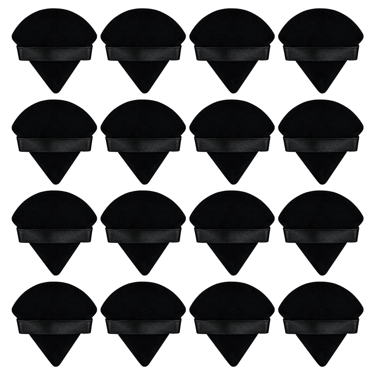 2Pcs Triangle Powder Puffs, Face Makeup Puff for Body Loose Powder Beauty Makeup Tool Black