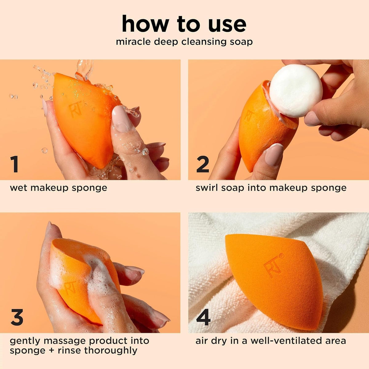 Real Techniques Miracle Blend + Cleanse Set, Makeup Sponge Cleaner