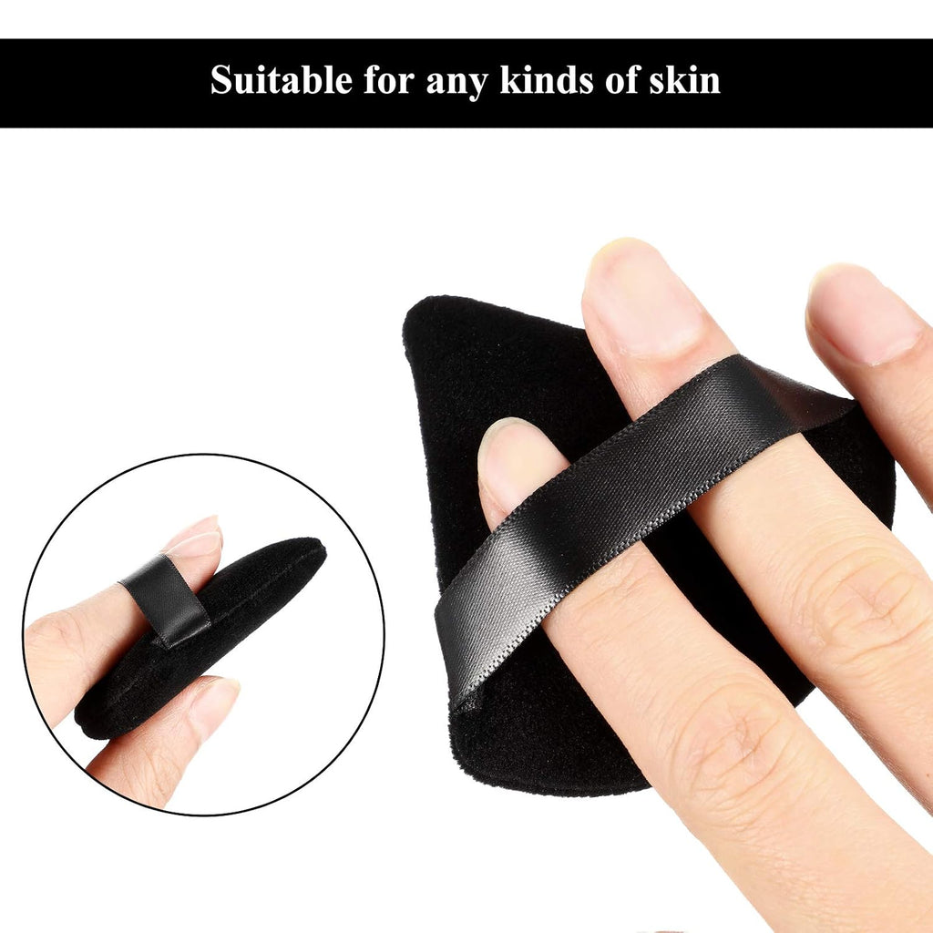 Maitys 12 Pcs Powder Puff Triangle,2.83 Inch,Black