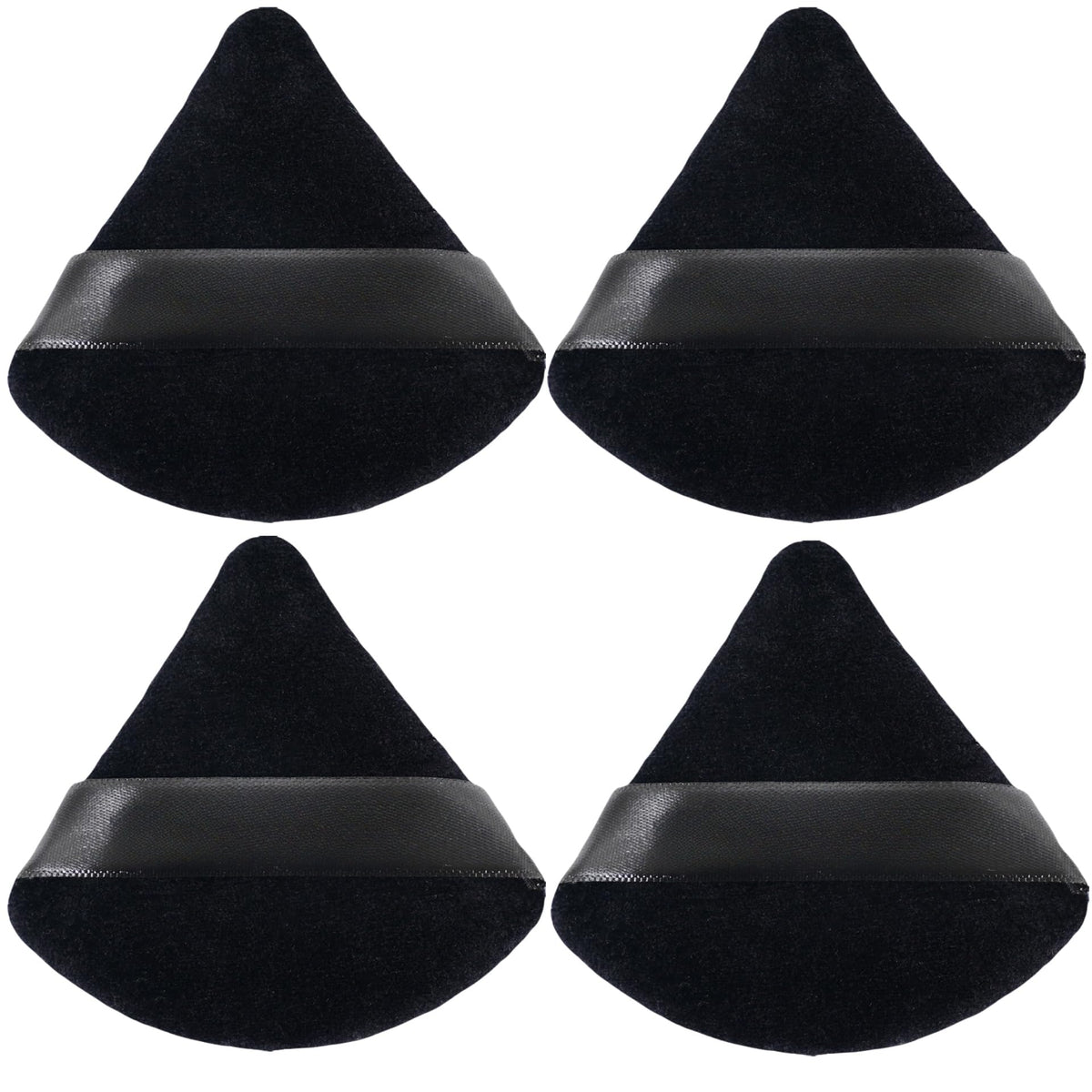 ZHIYE 4pcs Triangle Powder Puffs, Reusable Face Makeup Puff, Multifunctional Facial Makeup Tool Wet, Dry Dual-Use Makeup Sponge for BB CC Cream Liquid Foundation(BLack)