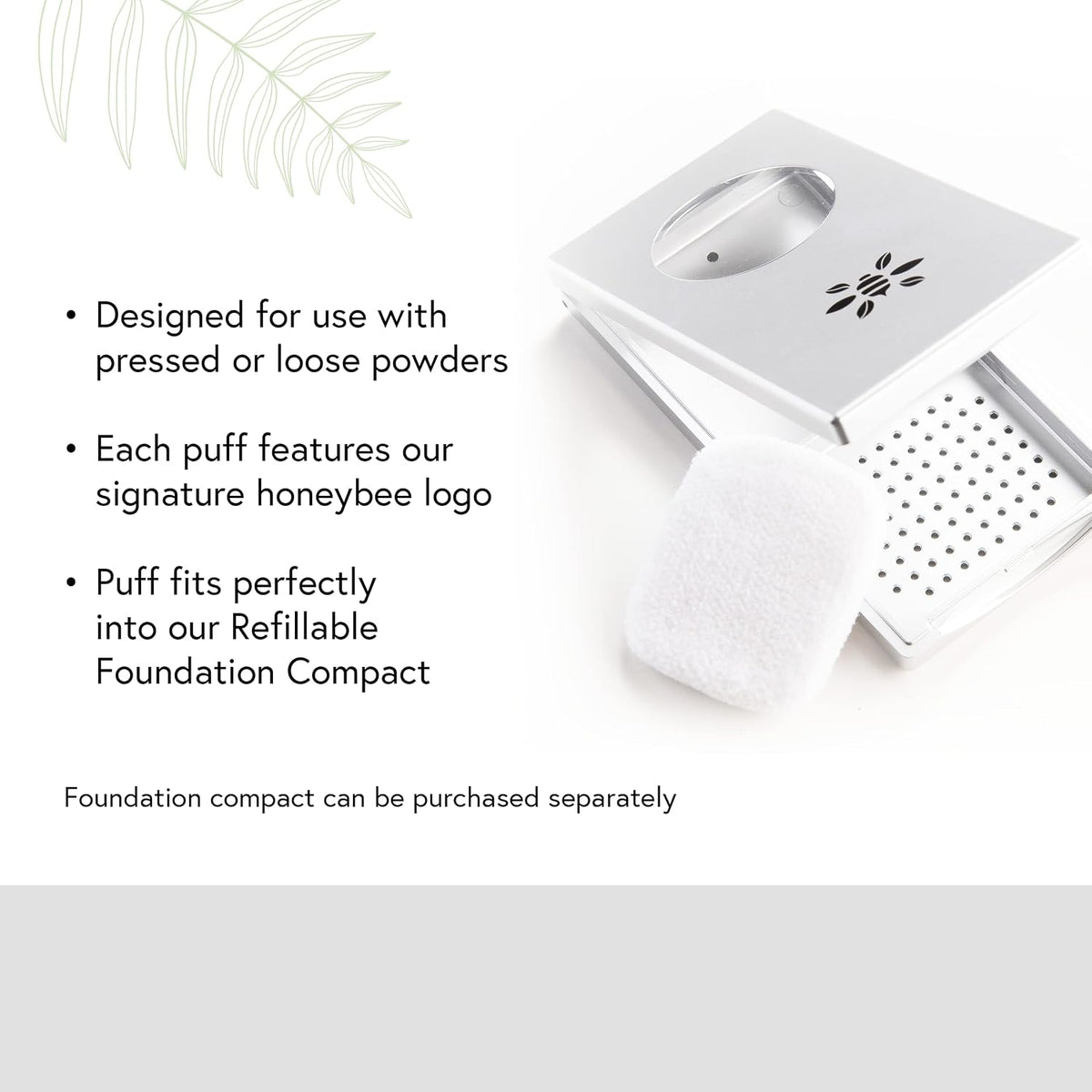 Honeybee Gardens Cotton Cosmetic Powder Puff Replacement Pads, White 5 Pack