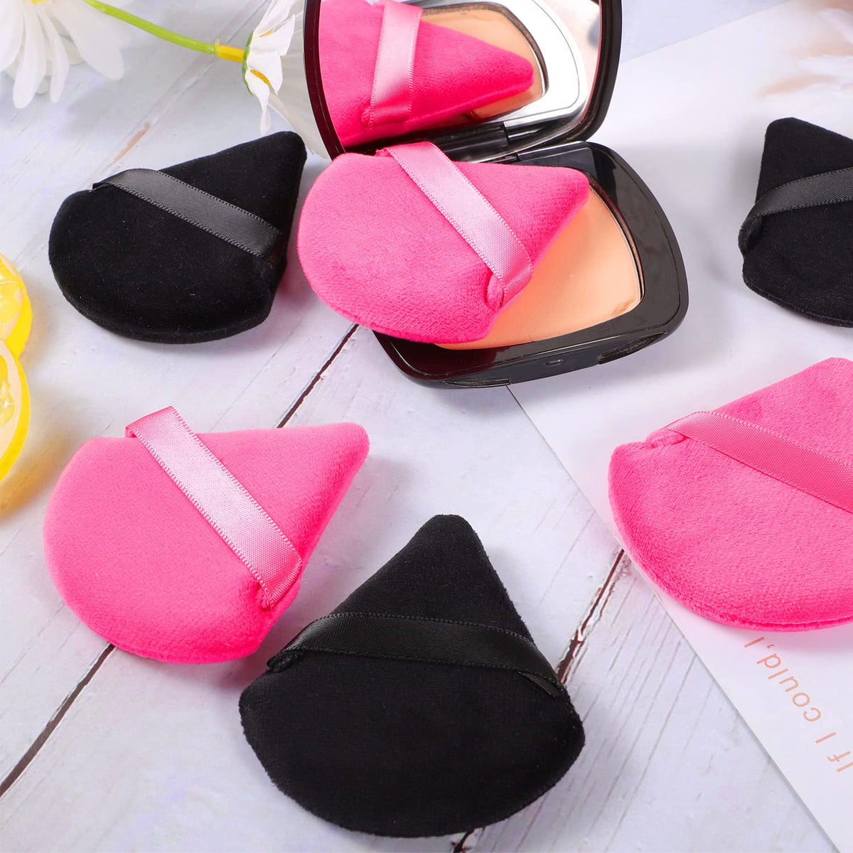 Pimoys 6 Pcs Powder Puff, Triangle and Round Makeup Puffs Makeup Sponge