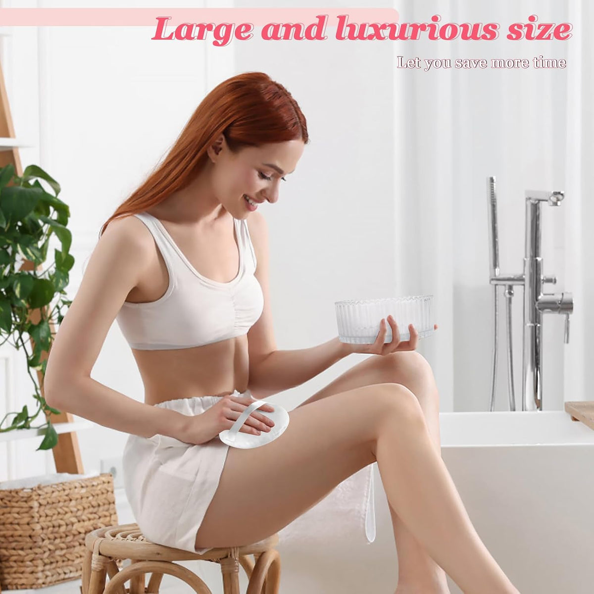 Body Powder Puff Extra Large 6" Soft Dusting Powder Puff for Women Bath and Face Makeup Setting Powder Applicator - Perfect for Talcum or Loose Powder, Big Beauty Sponge (White 6" Only Puff)