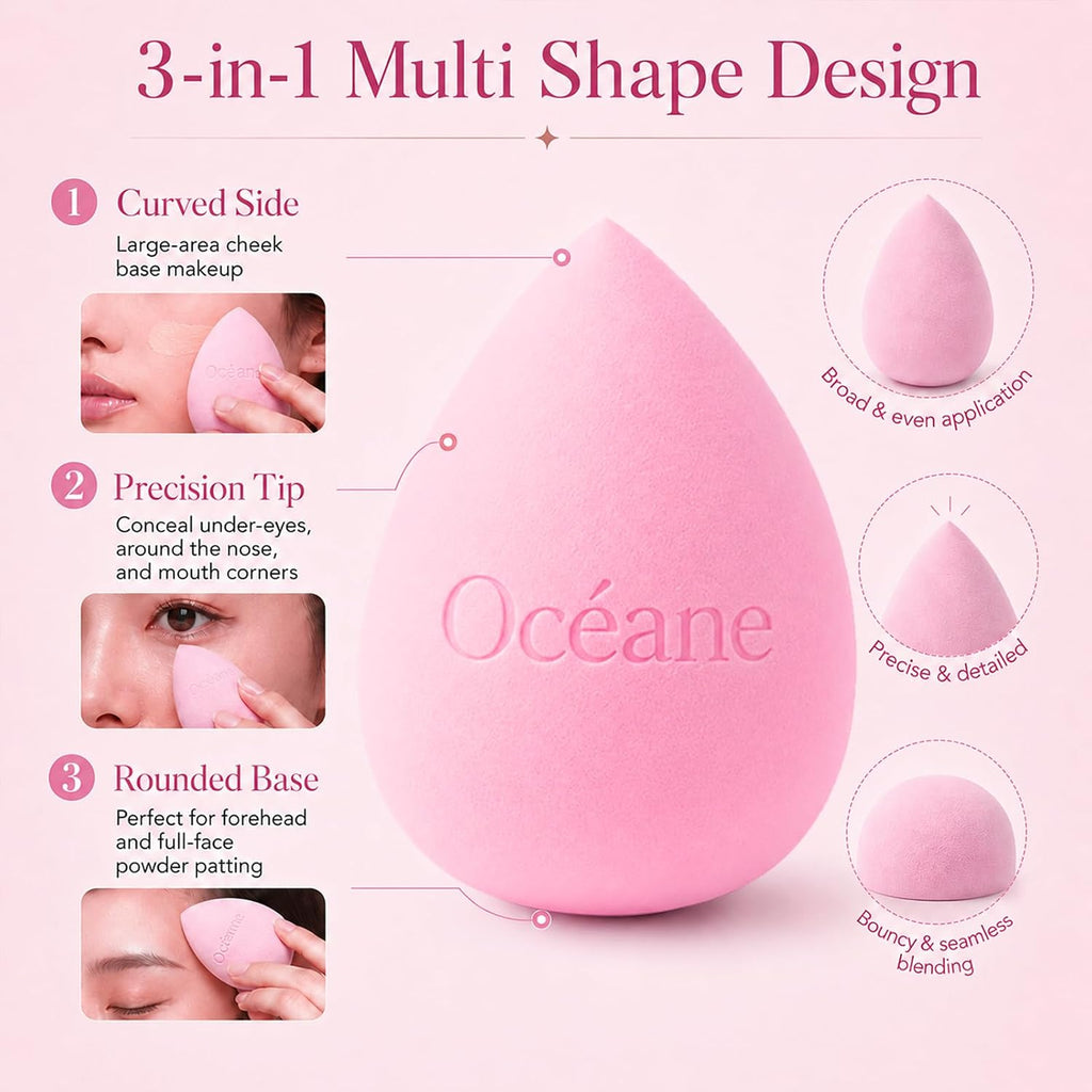 Makeup Sponge Set – Latex-Free and High-definition Set of 6 Makeup Wonder Blender for Liquid, Cream & Powder Super Soft Beauty Sponge Blenders