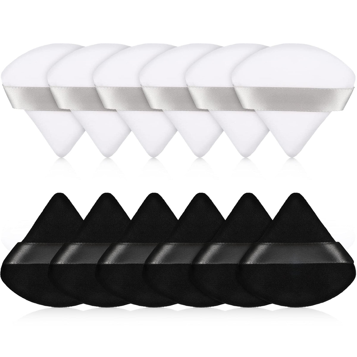 Maitys 12 Pcs Powder Puff Triangle,2.83 Inch,Black