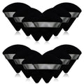 12 Pieces Black Cosmetic Powder Puff,2.76 inch Portable Soft Sponge Setting Face Puffs,Triangle Velvet Powder Puff with Ribbon Band Handle for Loose Powder Body Powder Makeup Tool