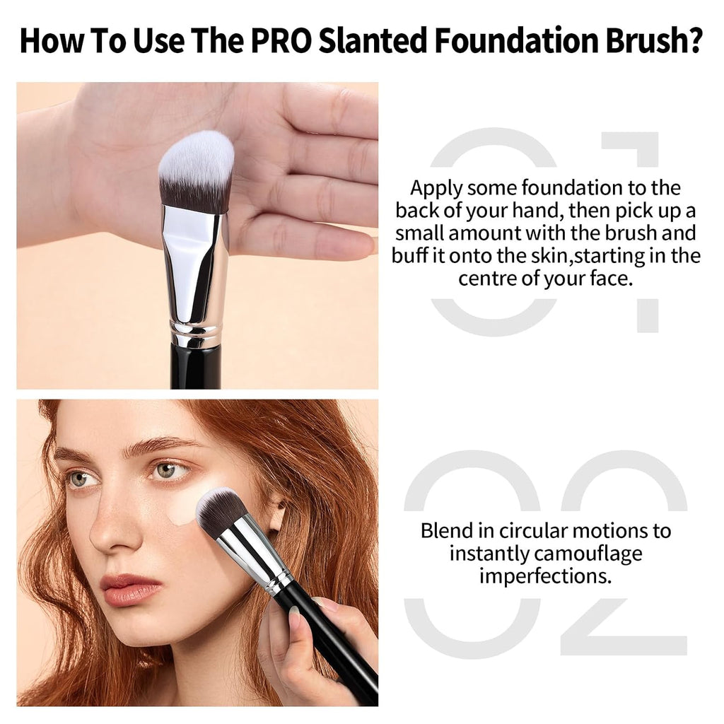 EIGSHOW Pro Slanted Kabuki Foundation Brush, Premium Makeup Brush