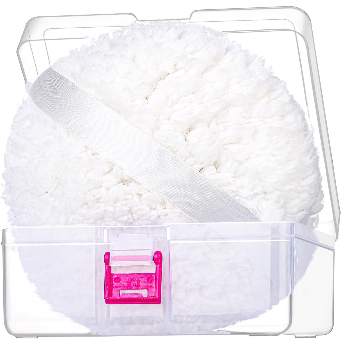 Powder Puff, 6" Powder Puff for Body Powder, Body Powder Puff, Soft Body Powder Puff and Container, Extra Large Women Pink