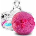 6" Large Body Powder Puff and Container,Rose Pink