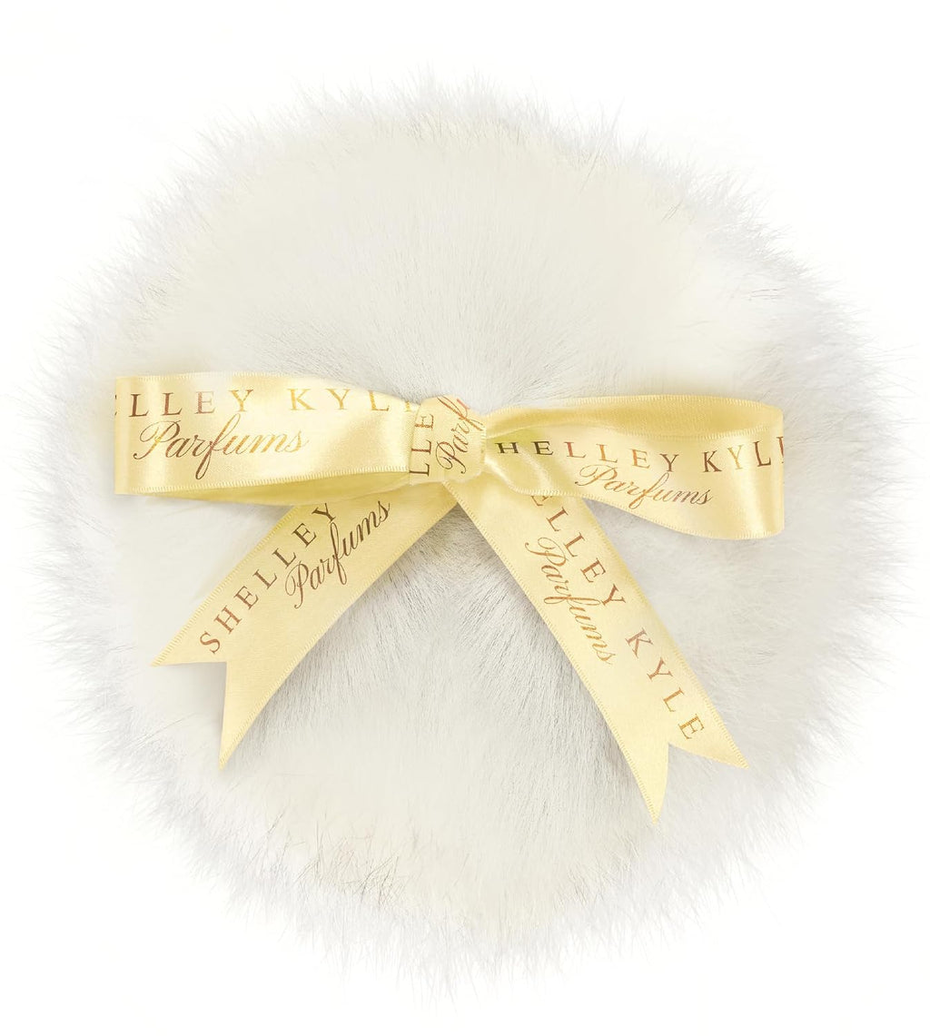 Shelley Kyle Classic Powder Puff, Handmade, Lambs Wool Dusting Powder Puff 7x7 Inches, 1 Count