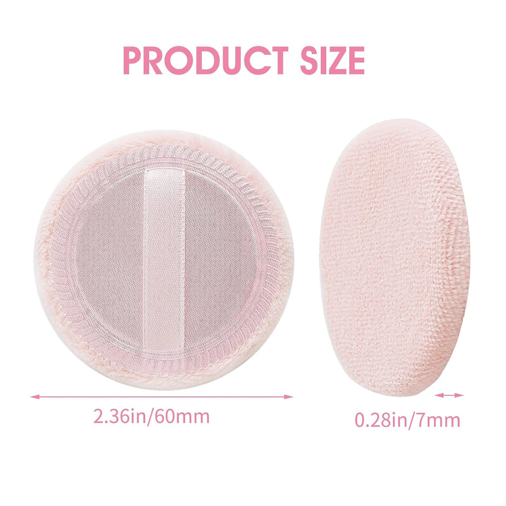 WLLHYF 12PCS Make Up Puffs Pink Cotton Cosmetic Puff Round Powder Make Up Puff for Makeup Face Powder Velour Puffs for Loose PowderWashable (pink)