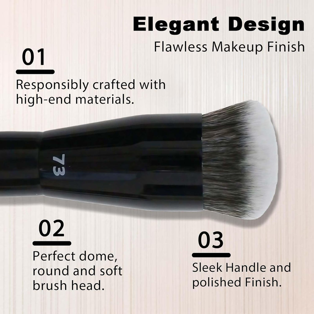 GlintMagic Professional Foundation Brush - Streak-Free, Polished Finish for Liquid, Cream & Powder | Dense & Soft Bristles, Easy to Clean, All Skin Types
