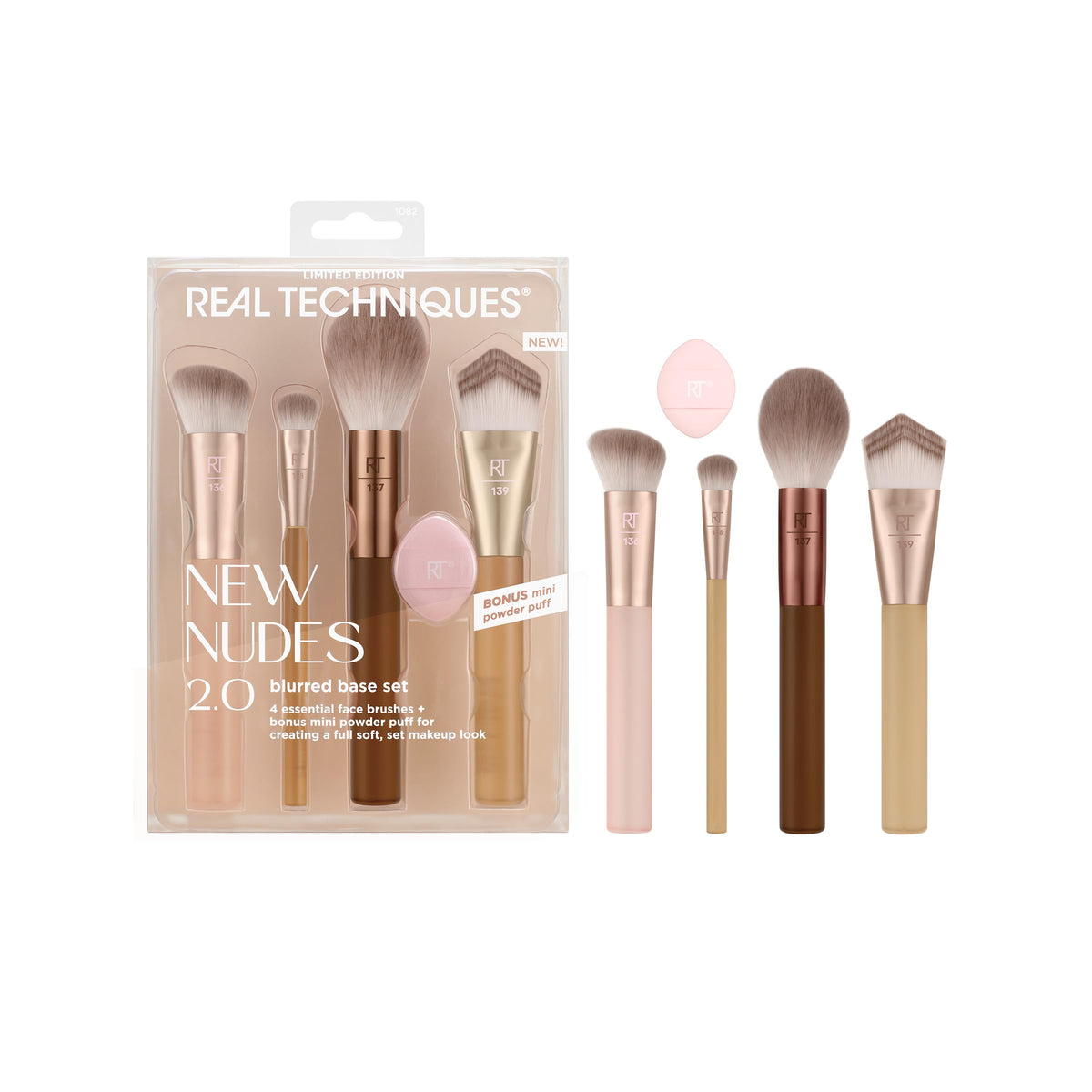 Real Techniques New Nudes Bare Finish Sponge Duo, Makeup Sponges