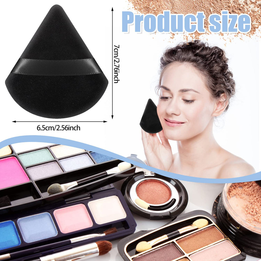 Pimoys 15 Pack Powder Puffs Triangle Makeup Sponge, Black/Pink/Flesh