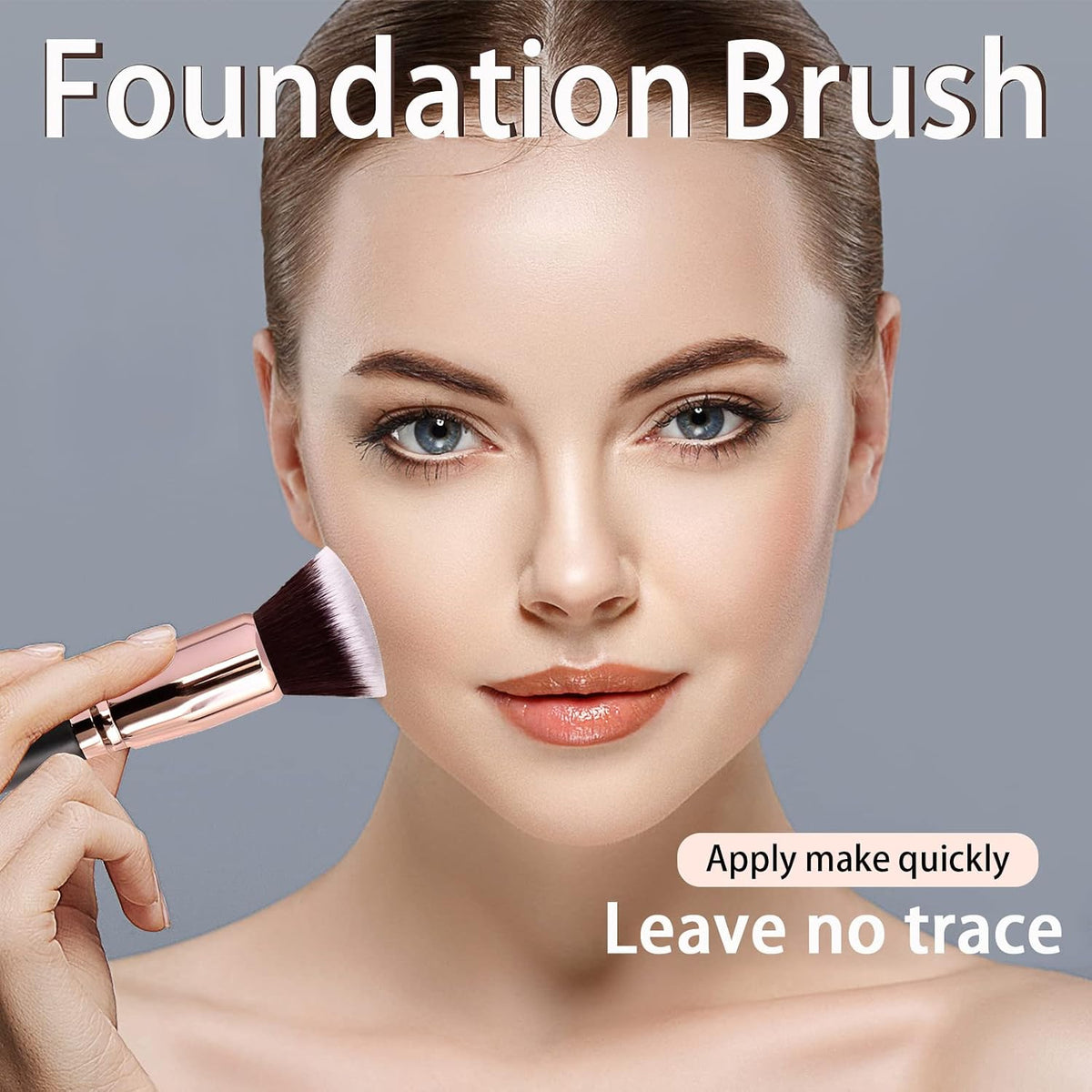 Foundation Brush For Liquid Makeup :Angled & Flat Top Kabuki Brush Synthetic Professional Makeup Brush For Liquid,Cream,and Powder-Buffing,Blending,Flawless Face Brush(GFOUNS-BR003-2P)