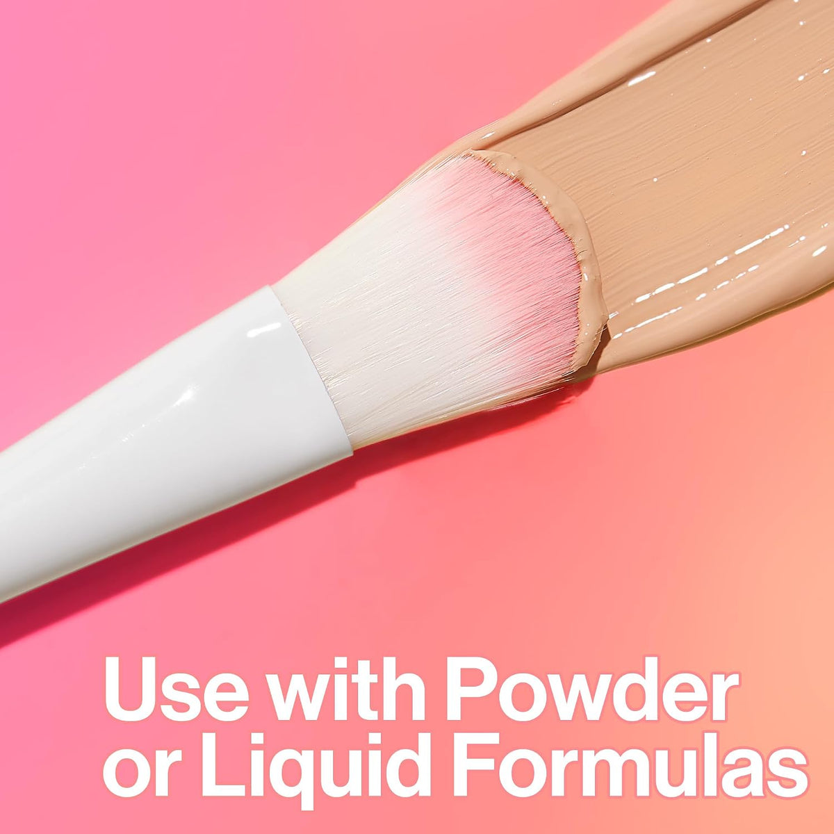 wet n wild Foundation Brush, Densely-Packed Synthetic Fiber Bristles for Liquid, Cream & Powder, Ergonomic Handle for Comfortable Control