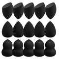 15 Pcs Black Makeup Sponge Set, Latex-Free Soft Reusable Wet & Dry Use