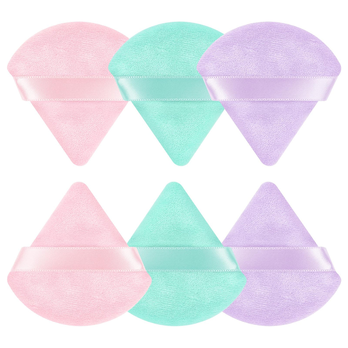 Pimoys 6 Pcs Powder Puffs, Triangle Makeup Sponge (Flesh)