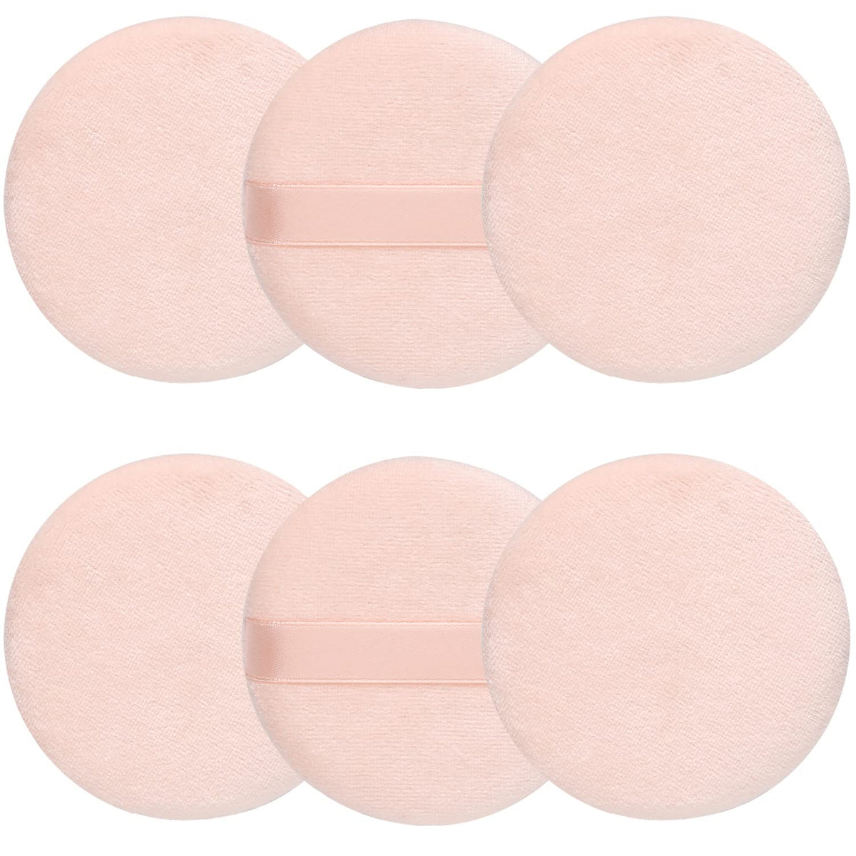 2 PCS large Powder puff, 5 inch cotton super soft Powder puff, washable, loose powder puff, body puff round (White)