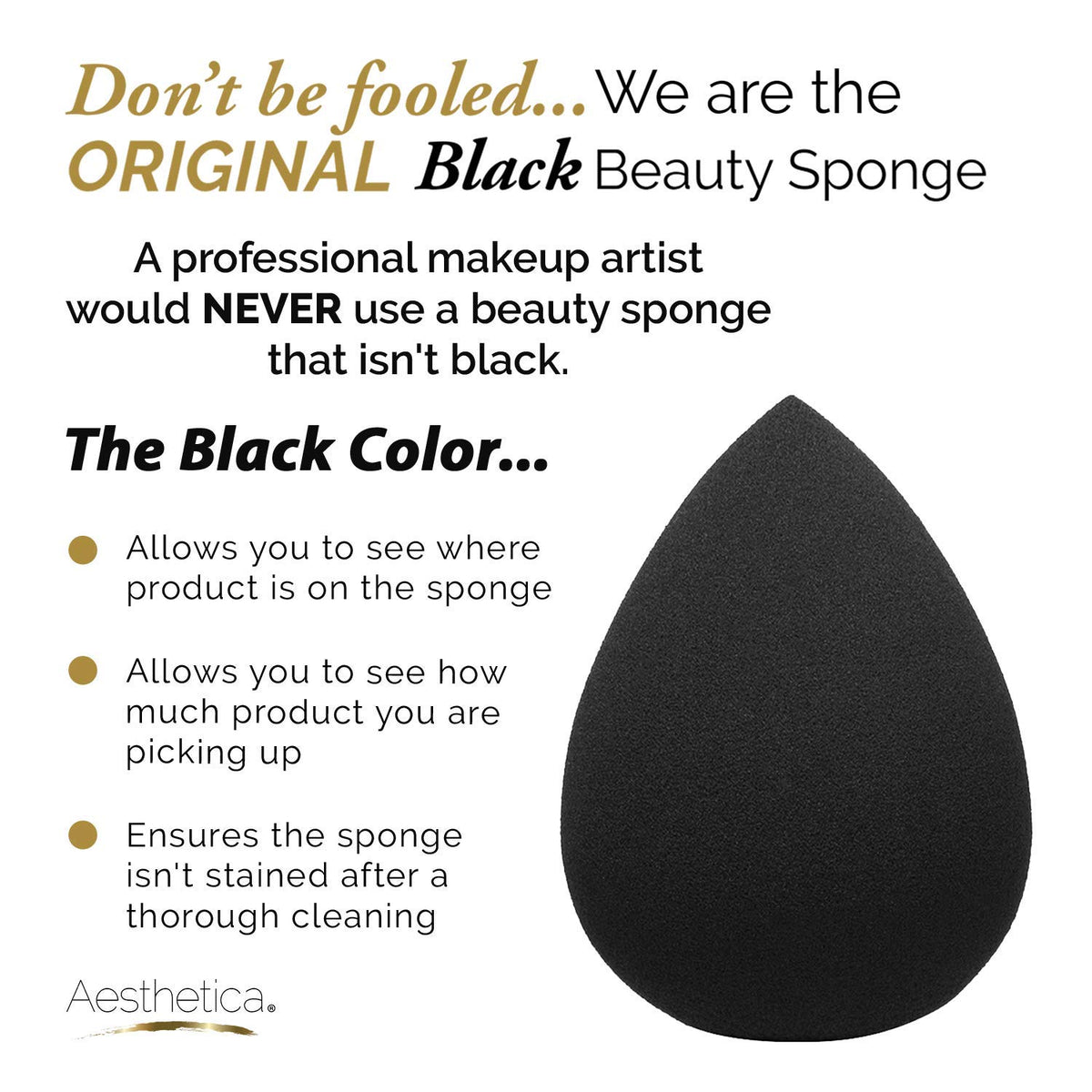 Aesthetica Beauty Sponge Blender, Latex Free & Vegan Makeup Sponge Blender