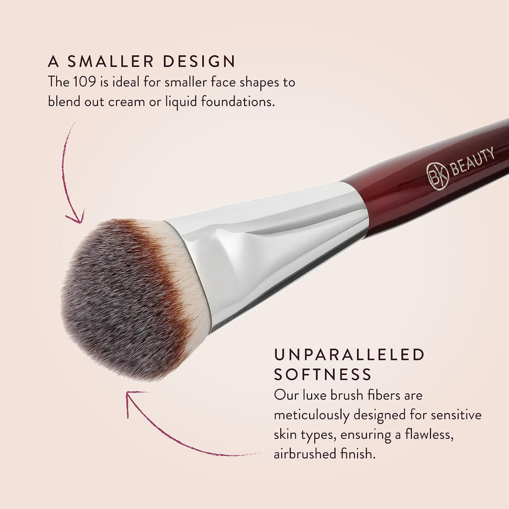 BK BEAUTY 109 Mini Contoured Foundation Brush for Liquid & Cream