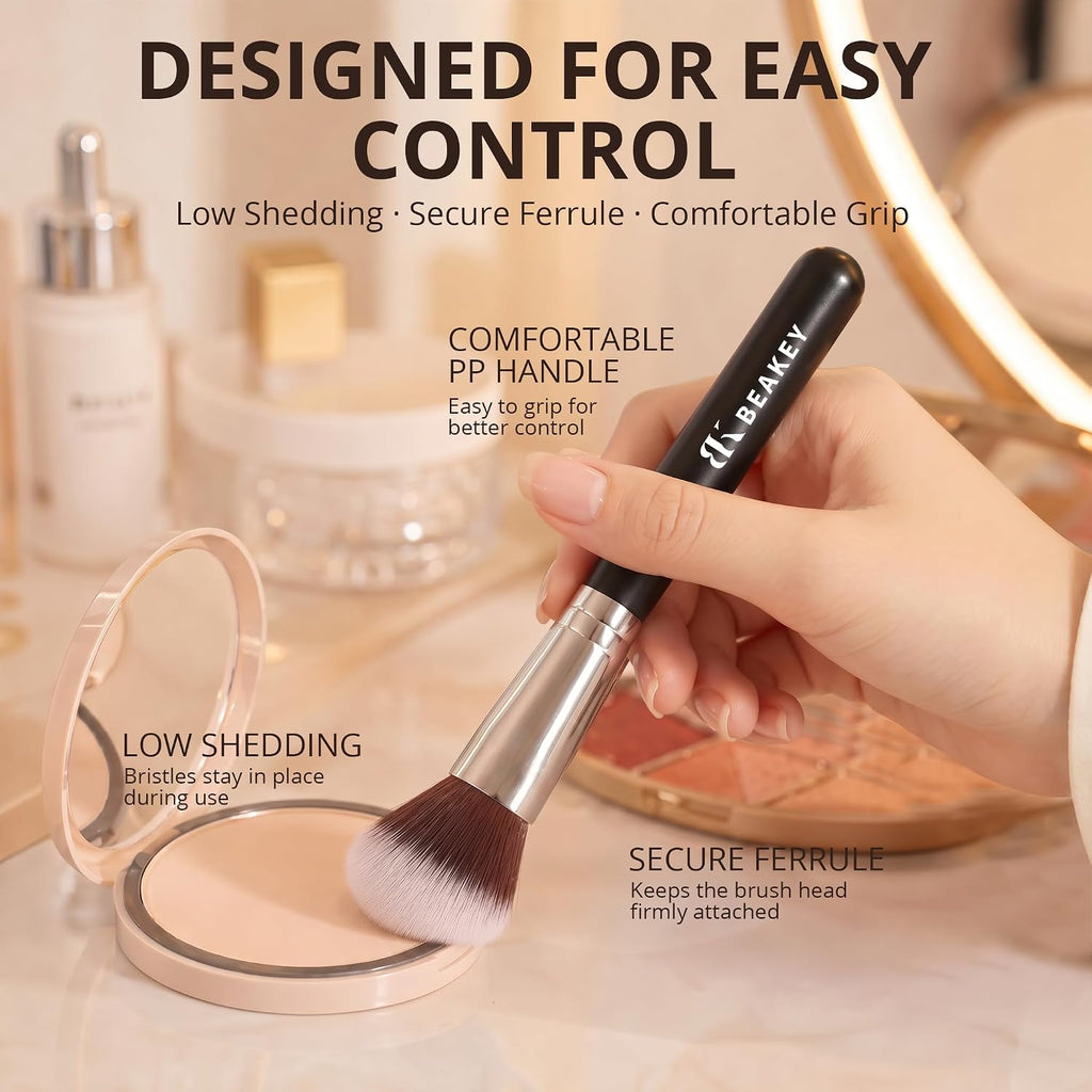 BEAKEY Makeup Brushes set with 2 Blending Sponges,10 Brush Face and Eye Set