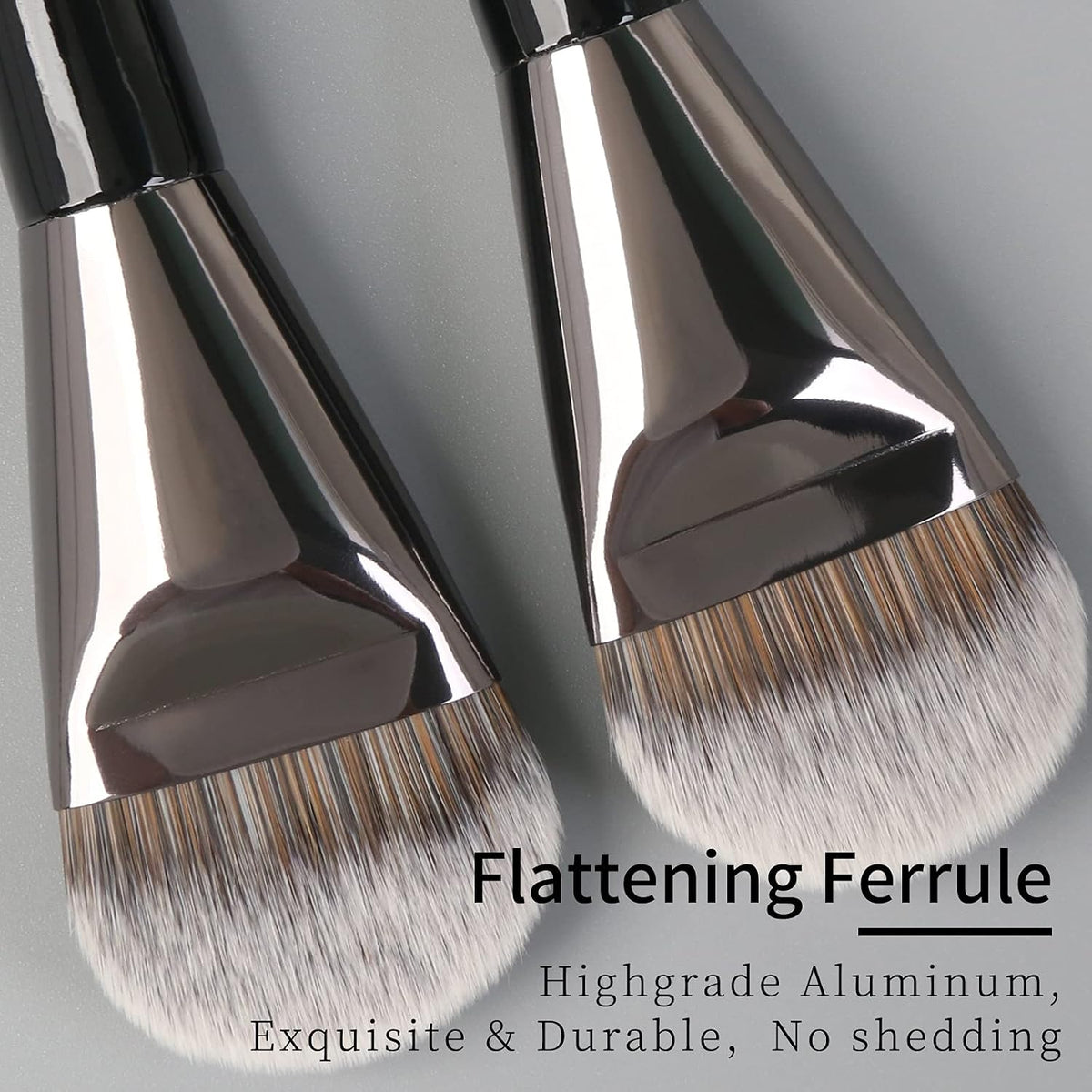ENZO KEN Flat Foundation Brush for Liquid Makeup, Liquid Foundation Brush, Flat Makeup Brush for Foundation, Make up Brushes, Makeup Foundation Brushes. 820 Black