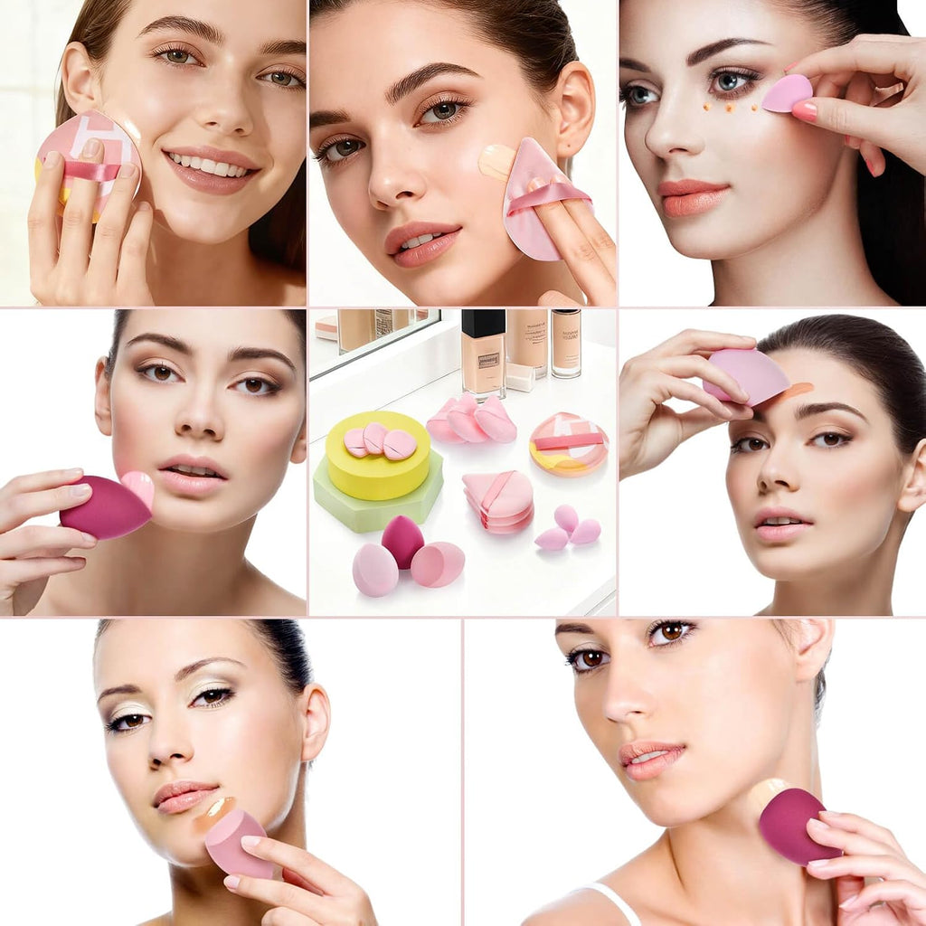16PCS Makeup Sponge Set, with Triangle Powder Puff Beauty Blender Sponge and Mini Sponge For Foundation Concealer And Powder