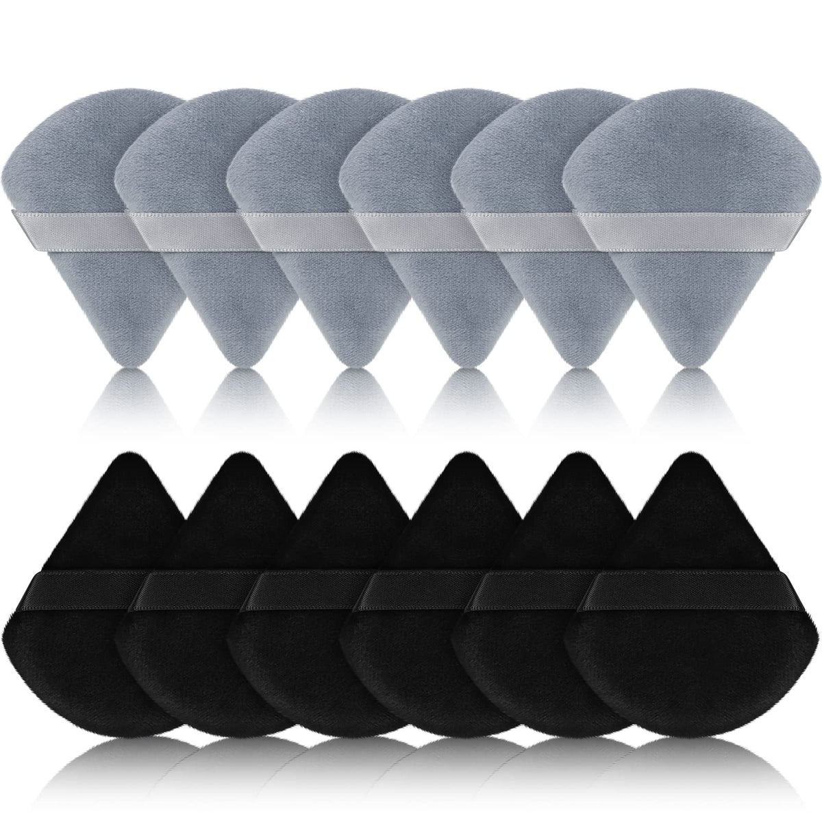 Maitys 12 Pcs Powder Puff Triangle,2.83 Inch,Black