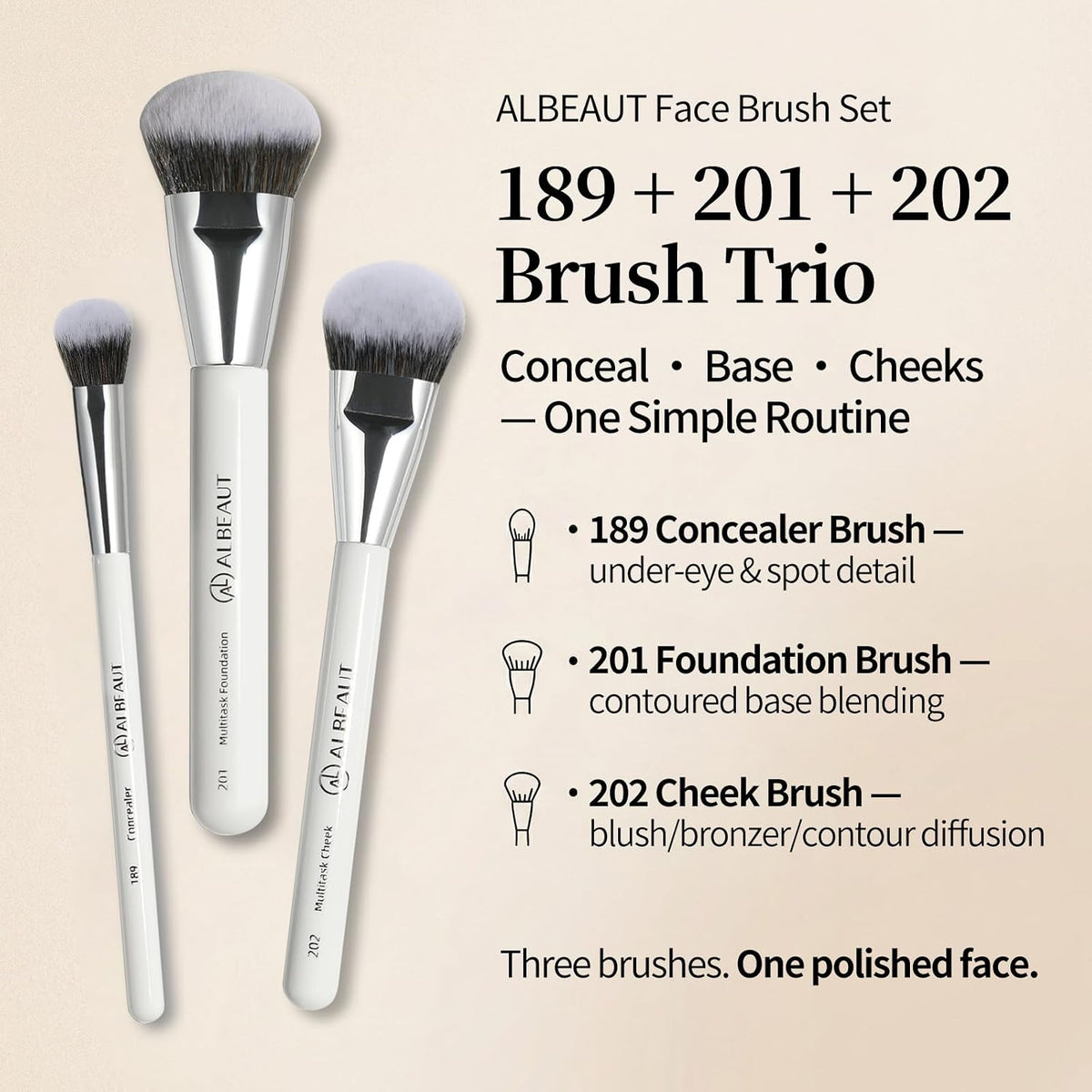 Albeaut Makeup Brush for Foundation Concealer Blush Contour Liquid Cream Blending Angled Shape