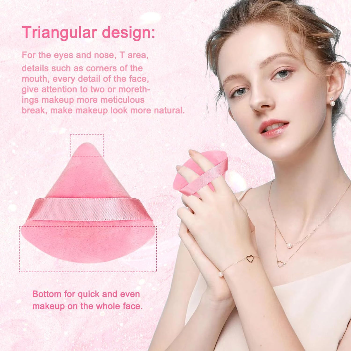 6+6 Professional Makeup Sponge Set,2.76 inch Portable Soft Sponge Setting Face Puffs,Multicolor Makeup Blending Sponge Cosmetic Applicator for Loose Powder,Liquid,Facial Makeup Tools（Pink)