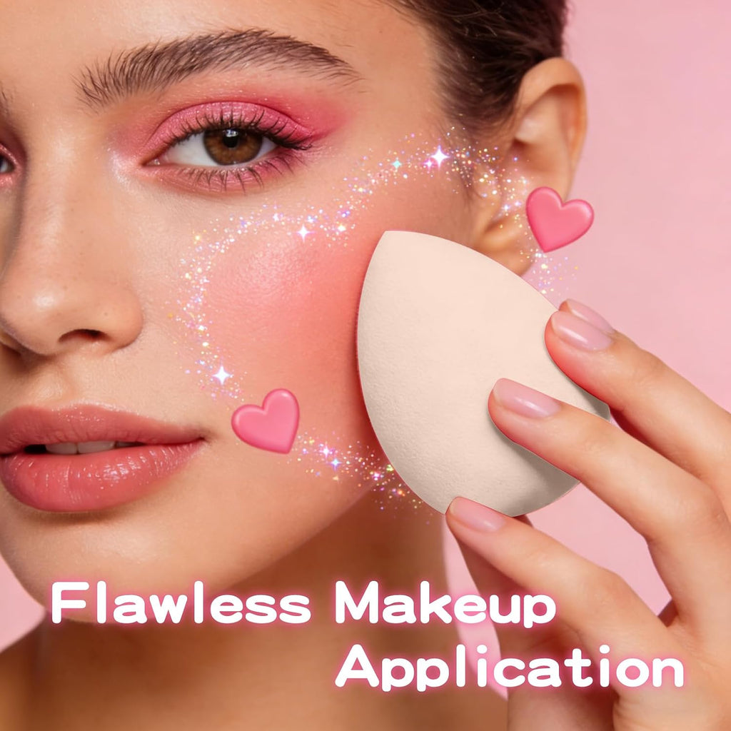 15 Pcs Beige Makeup Sponge Set, Soft Latex-Free for Flawless Blending