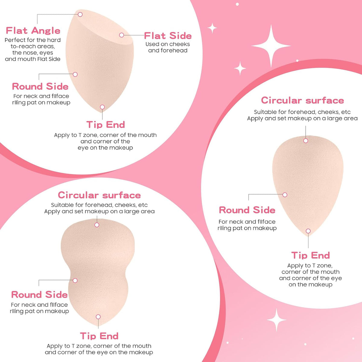 15 Pcs Beige Makeup Sponge Set, Soft Latex-Free for Flawless Blending