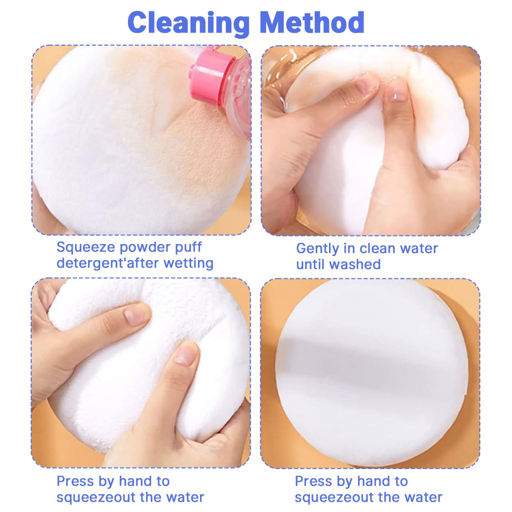 2 Pcs Powder Puff,3.14 Inch Powder Puffs for Body Powder Face Loose Powder Large(White)