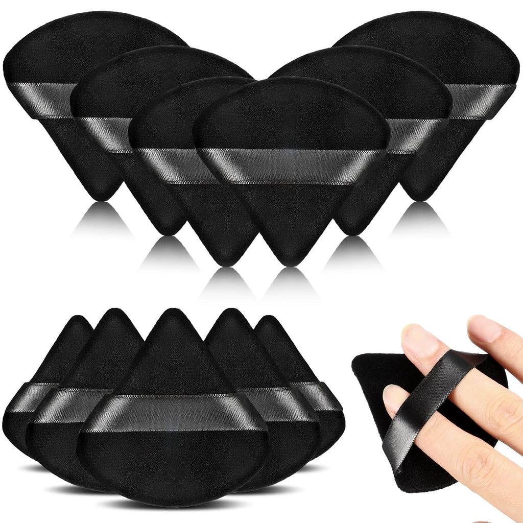 Maitys 12 Pcs Powder Puff Triangle,2.83 Inch,Black