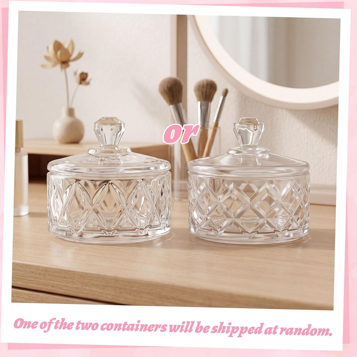 5-Piece Dusting Powder Container with Puff Set, Pink
